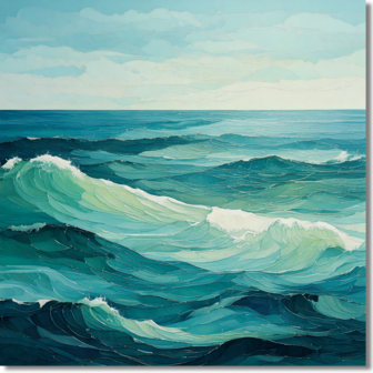 Modern Schilderij van de Zee